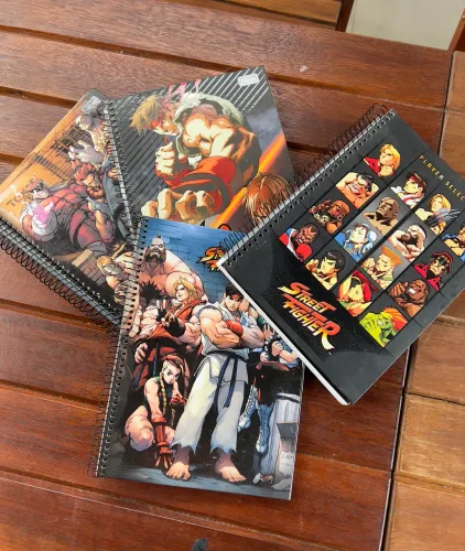 Lote 4 Cadernos 2018 Street Fighter 