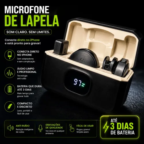 Microfone de Lapela Iphone