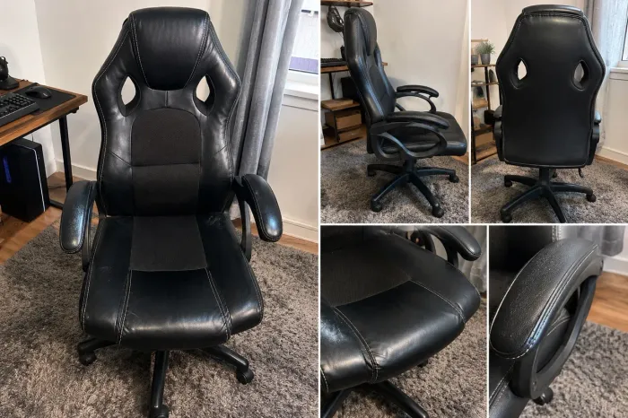 Cadeira Gamer Preta(Couro)