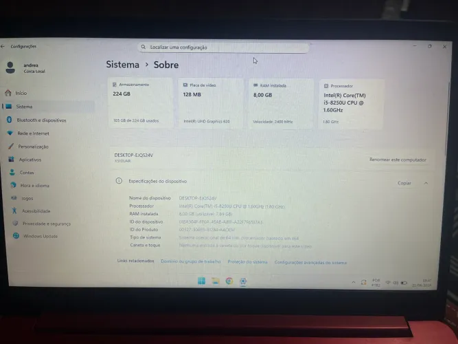 ASUS VivoBook X510UAR i5 8° Geração | SSD 240Gb | 8Gb RAM