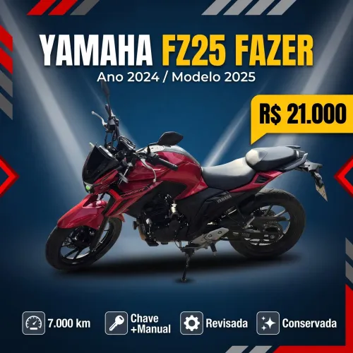 Yamaha FZ25 Connected 24/25 - 7 mil km - R$21.000