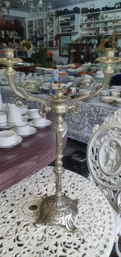 Candelabro Antigo 3 Velas Espessurado A Prata - Relíquia Impecável