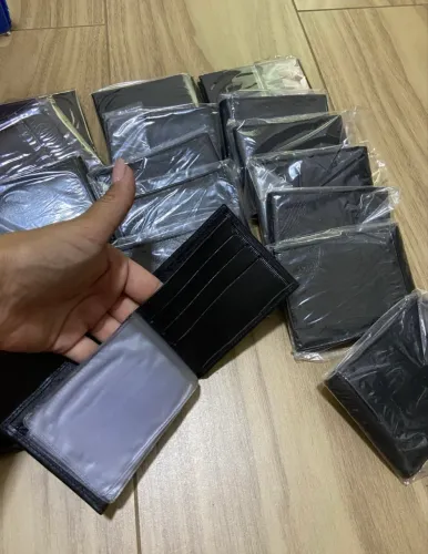 lote de carteiras masculinas em couro 60 peças