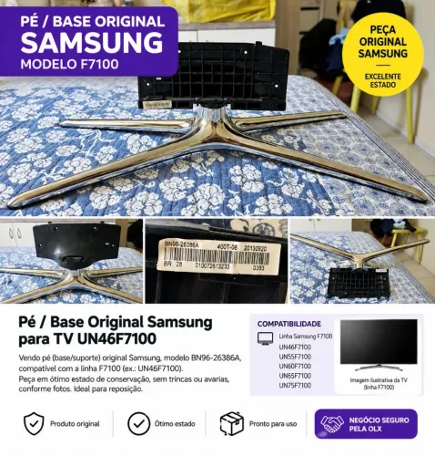 PÉ / BASE ORIGINAL TV SAMSUNG<br>PEÇA ORIGINAL SAMSUNG<br>MODELO F7100