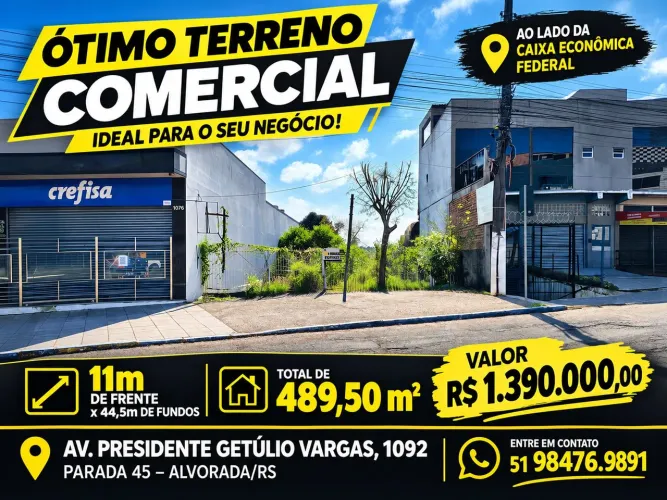 ÓTIMA OPORTUNIDADE CENTRO ALVORADA