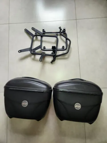 KIT COMPLETO METEOR 350: bagageiro lateral GIVI E21 + suporte monkey CHAPAM