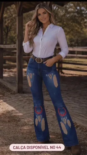 Calça Bordada country