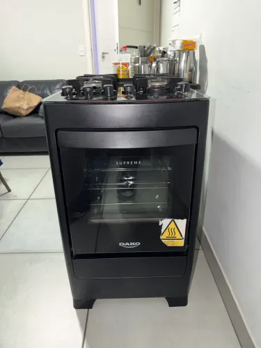 Fogão 4 Bocas Dako Supreme Glass com Mesa de Vidro e Acendimento Automático Preto - Bivolt