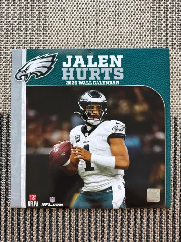 NFL Eagles Jalen Hurts Calendário de Parede 2026