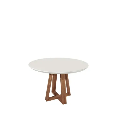 Mesa de Jantar Redonda c/ Vidro para 4 Lugares