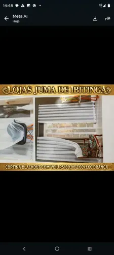 Cortina blackout com voil 2.60 x 1.60 lojas juma