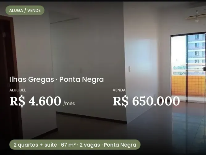 VENDO APTO - CONDOMÍNIO ILHAS GREGAS - PONTA NEGRA
