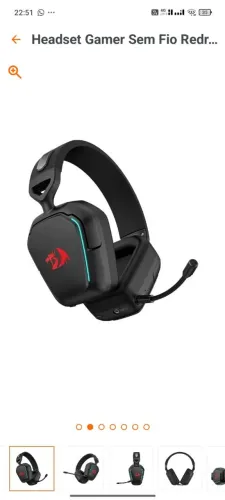 Headset Gamer Sem Fio Redragon Mira 7.1, Bluetooth e 2.4GHz, RGB, Preto - H868