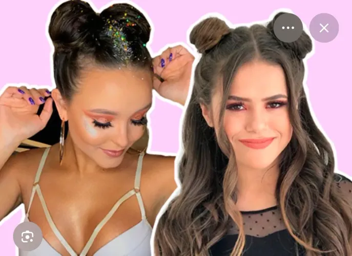 2 xuxinha para coque no cabelo laterais preto (penteado minie)