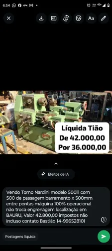 Torno Nardini 500 lll