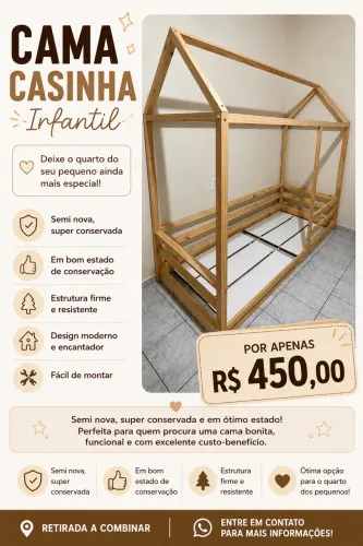 Cama casinha montessoriana infantil cabana