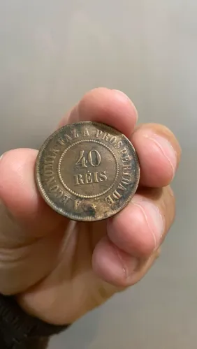 Moeda antiga 40 réis 1908