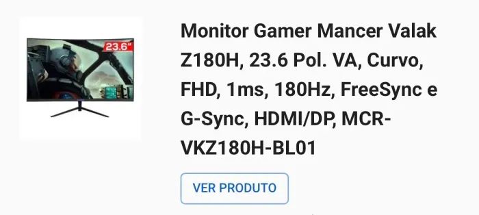 Monitor Gamer Mancer Valak