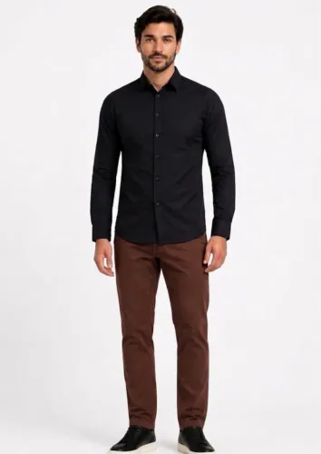 Kit Calça Sarja e Camisa Social Longa