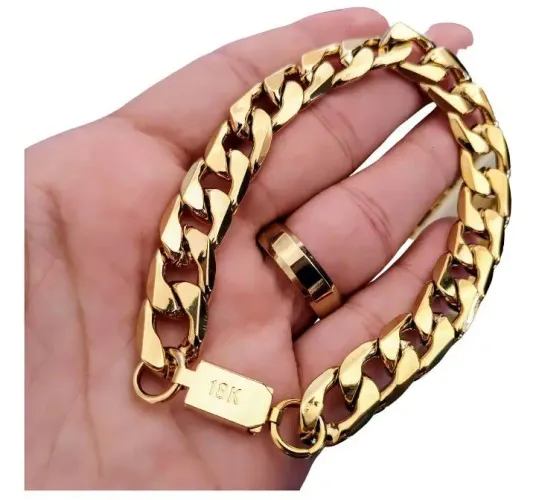 PULSEIRA TUNGSTÊNIO BANHADO A OURO 18K