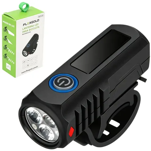 Farol lanterna bike recarregável