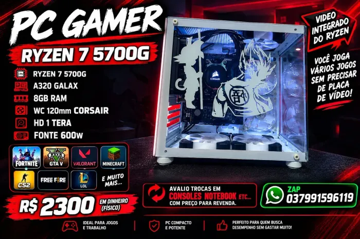PC GAMER RYZEN 7 5700G VENDO/TROCO