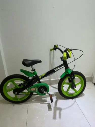 Bicicleta Infantil Wild Dino 100 Aro 16 Btwin Cor Preto - Verde