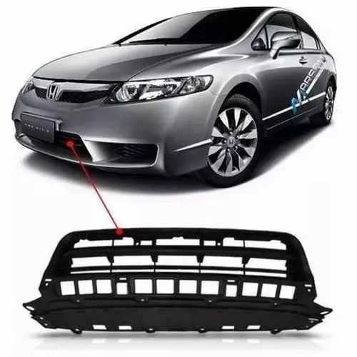 Grade Inferior Preta Parachoque New Civic 2009 2010 2011