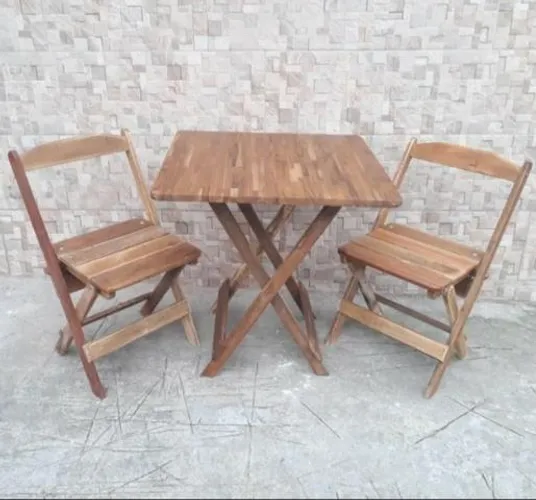 Conjunto de mesa com cadeira dobravel
