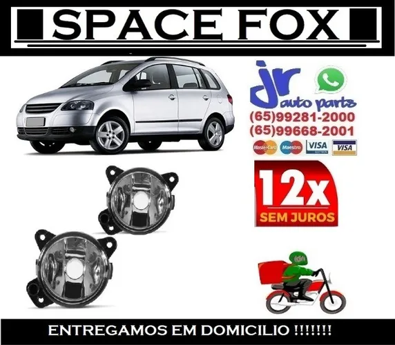 Par Farol de Milha SpaceFox 10 11 12 13 Auxiliar Neblina