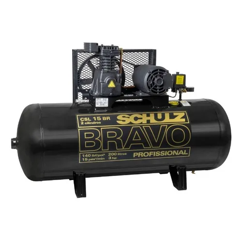 Compressor Schulz de Pistão Csl15 Bravo 15/200L Mono 220V