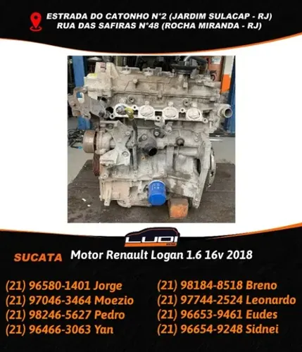 Motor Renault Logan 1.6 16v 2018