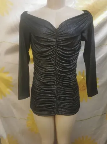 Vestido/mini Vest Just be fios prateados tam g