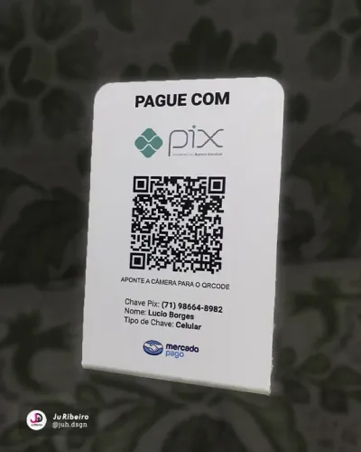 Plaquinha Pix a prova d'água