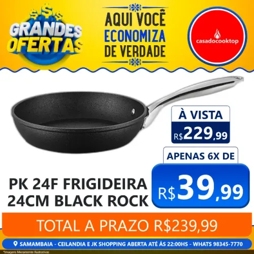 Frigideira 24cm black rock pk24f mimo style