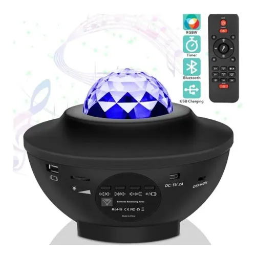 Projetor Galaxia decoração e iluminação com som e bluetooth