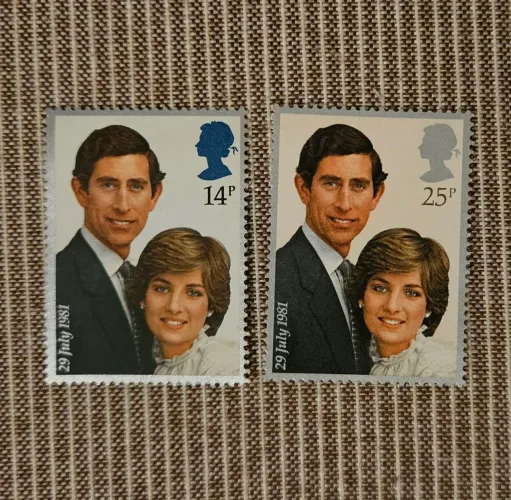 Selos Postais 1981 Casamento Família Real Britânico Charles e Diana Lady Di
