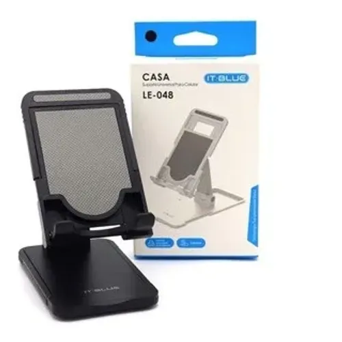 Novo Suporte De Aço Para Celular Mesa Universal Portátil Ajustável LE-048 IT-Blue