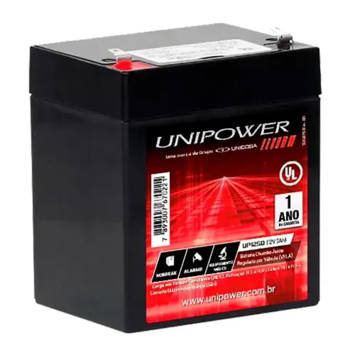 BATERIA ESTACIONÁRIA VRLA 12V 5,0AH (UP1250) O