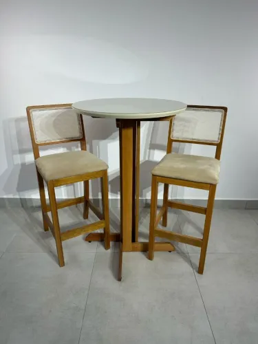 PROMOÇÃO Mesa Bistrô Com 02 Banquetas Madeira Maciça (Nova Direto da Fábrica)