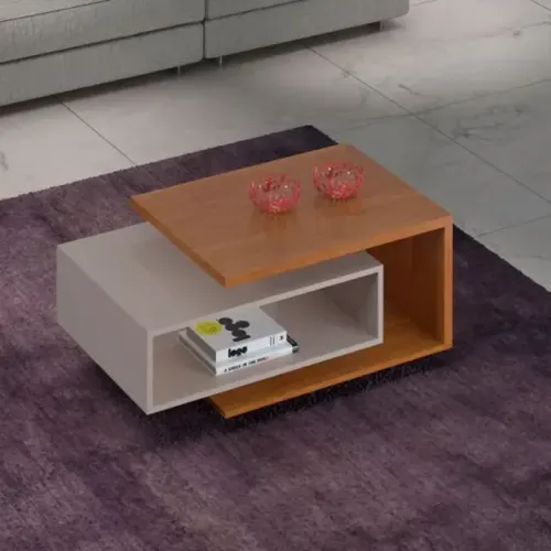 !!! ENTREGA GRATIS !!! Mesa de Centro Diva Candian Cinamomo/Off Larg. 0.88m - JCM