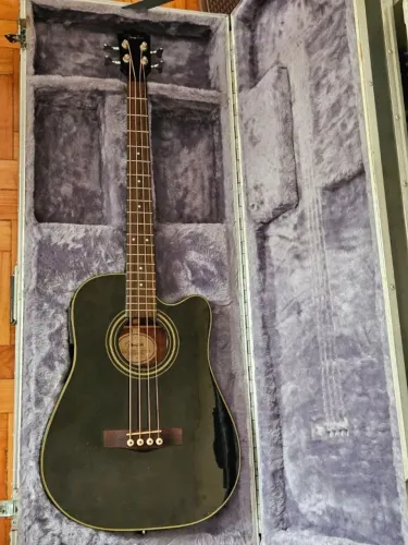 Baixo Acústico Fender BG 29 BLK - Baixolão - Com hardcase Mister Case
