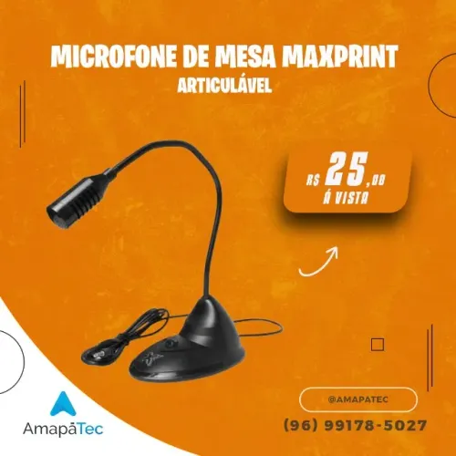Microfone de Mesa Maxprint Articulável