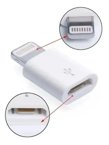 Adaptador Cabo V8 Compatível Para iPhone Entrada Ligthning - Armarinho Ditudo