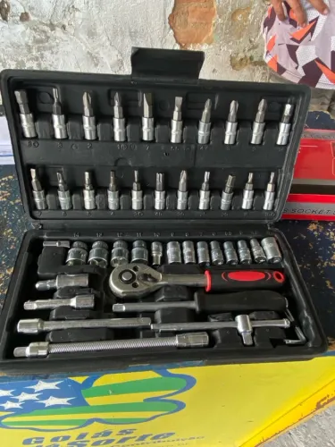 Kit 46 Chave Catraca Jogo De Soquetes Allen Torx Ferramentas