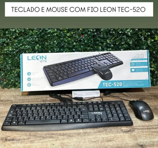 TECLADO E MOUSE COM FIO LEON TEC-520