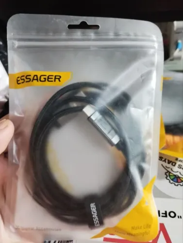 Essager 7A 100W USBA para Tipo C super rápida Cabo de dados de nylon, exibição digital LED