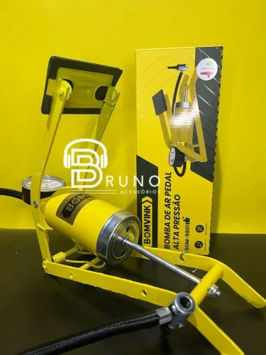 Bomba de encher pneu alta pressão de pedal 