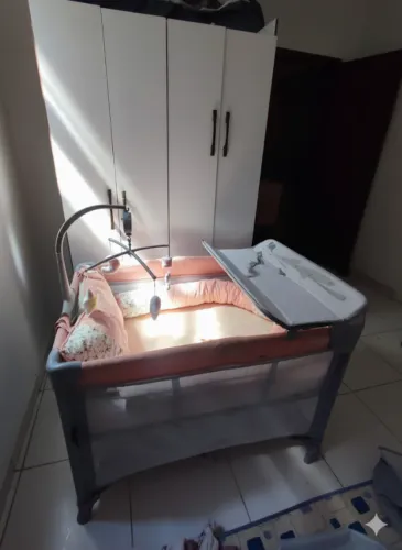 Berço Portátil Rosa Multikids