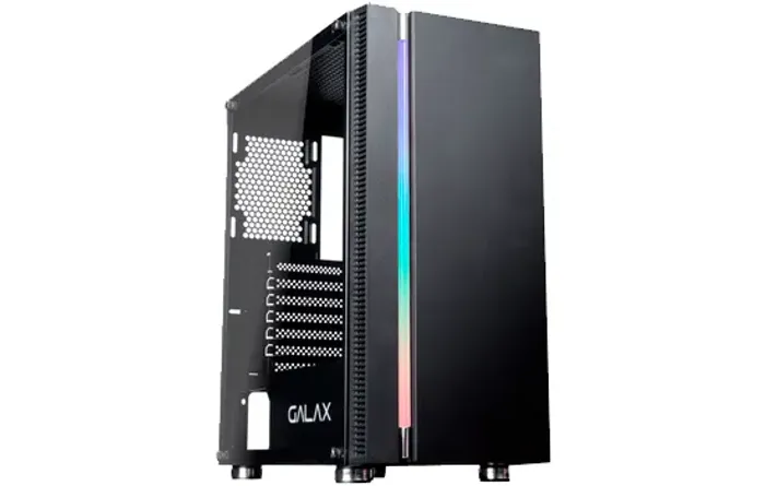 Gabinete Gamer Galax Quasar Black c/ Led RGB Frontal s/ Fan Led - ATX, Micro-ATX - WZetta
